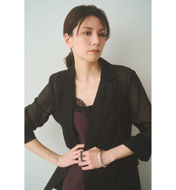 Drawing Numbers「【Drawing Numbers】コットンオーガンジーダブルジャケット」|テーラードジャケット|