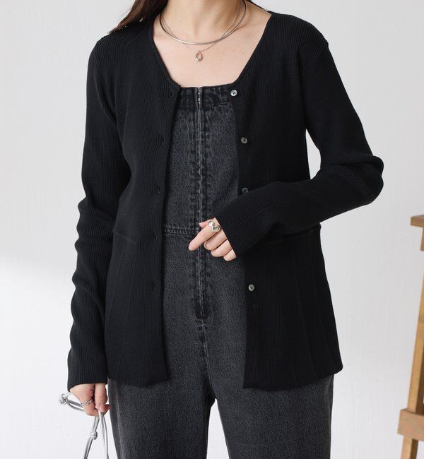  「リブペプラムカーディガン」|ニット・セーター|