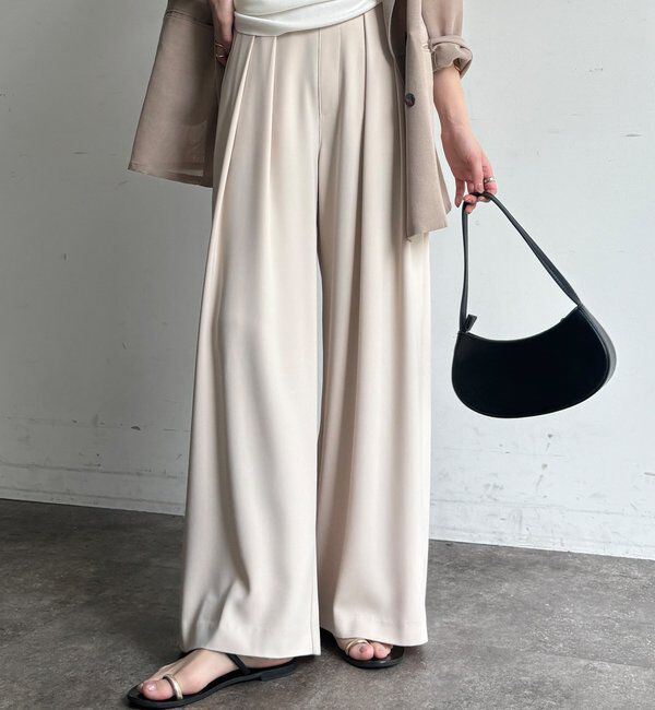  「【累計販売数3万枚突破/23色4サイズ展開！】タックワイドパンツ」|チノ|