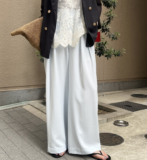  「【累計販売数3万枚突破/23色4サイズ展開！】タックワイドパンツ」|チノ|