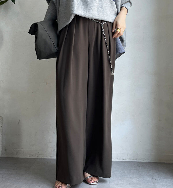  「【累計販売数3万枚突破/23色4サイズ展開！】タックワイドパンツ」|チノ|