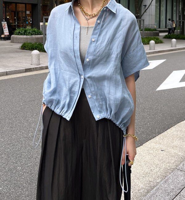  「リネンドロストフレンチシャツ」|シャツ・ブラウス|