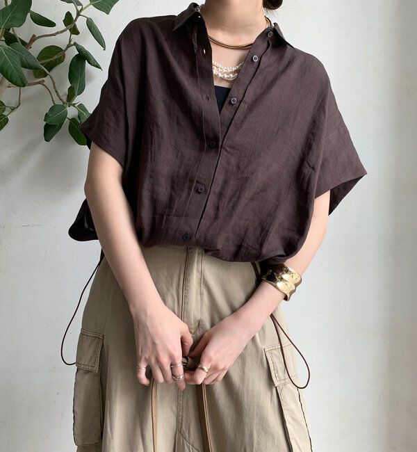  「リネンドロストフレンチシャツ」|シャツ・ブラウス|