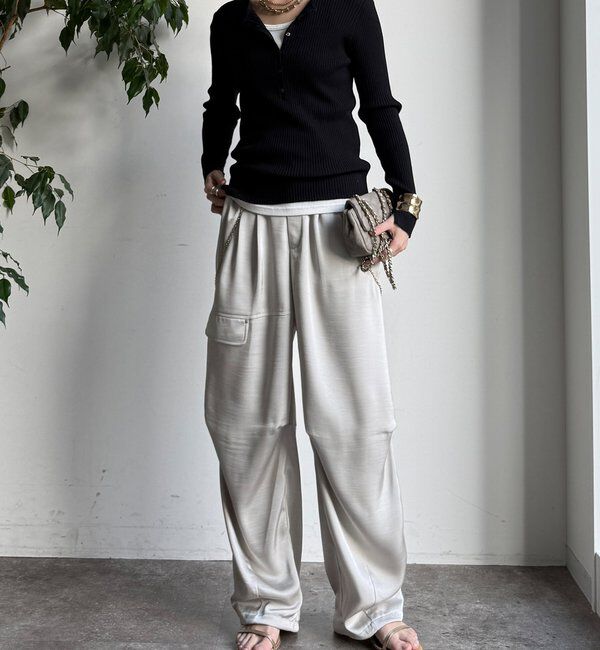  「【WEB限定】サテンパンツ」|チノ|