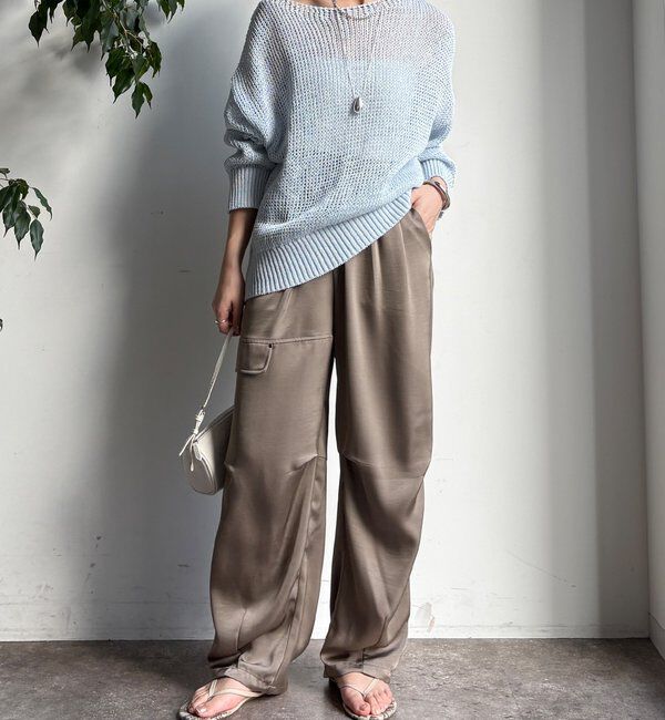  「【WEB限定】サテンパンツ」|チノ|