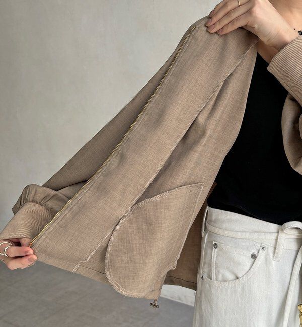  「【WEB限定】リネンライクツイルブルゾン」|ブルゾン・スタジャン|