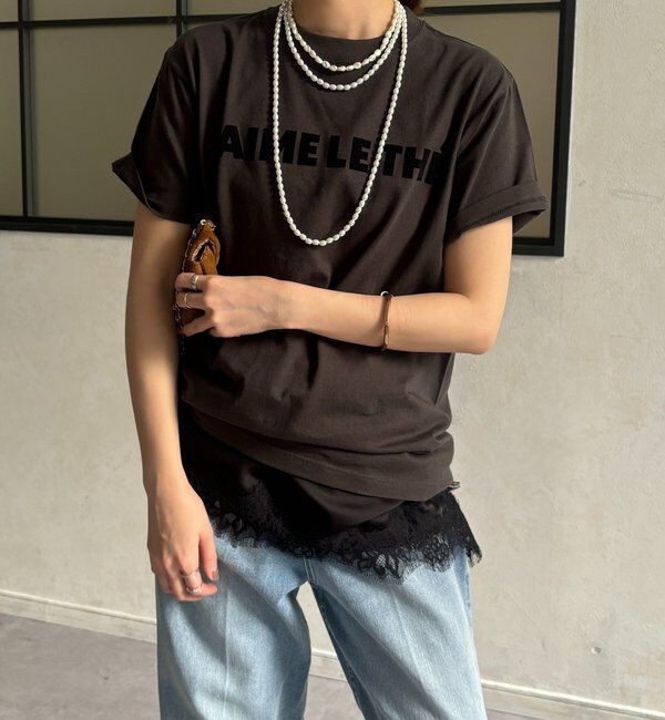  「JAIMELETHEフロッキーロゴTEE」|Tシャツ・カットソー|チャコールグレー