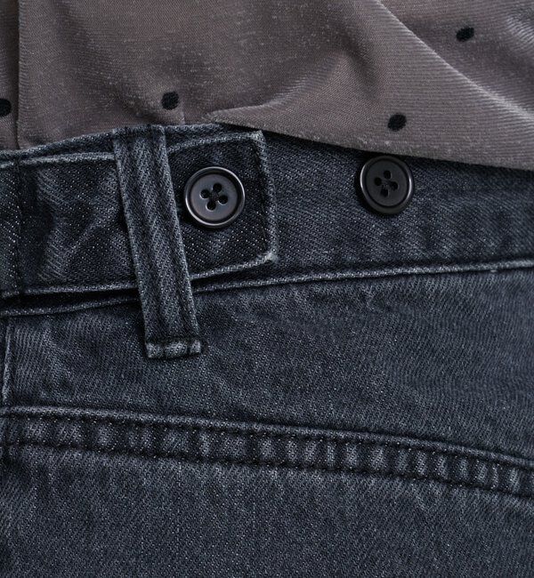  「【2サイズ展開/低身長サイズ/ウエスト調節可】カーブステッチデニム」|デニム|