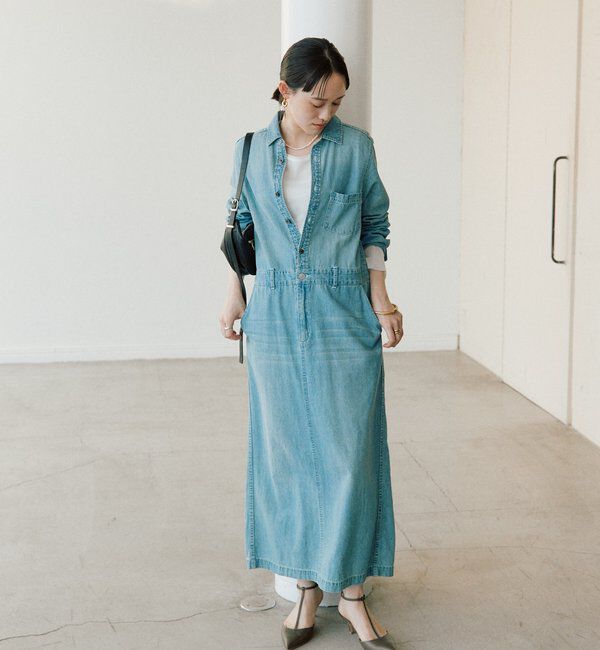  「【MONN&times;Yoshiiiiii】デニムシャツワンピース」|ワンピース|