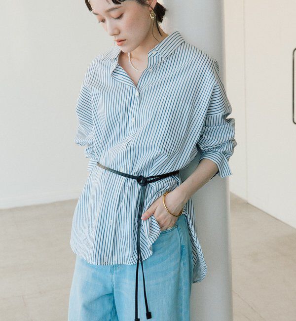  「【ウエストのアクセントに】レザーコードベルト」|ベルト|