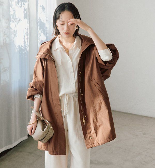  「【花粉ガード・撥水加工・UVカット機能】ドルマンフーディライトコート」|その他|