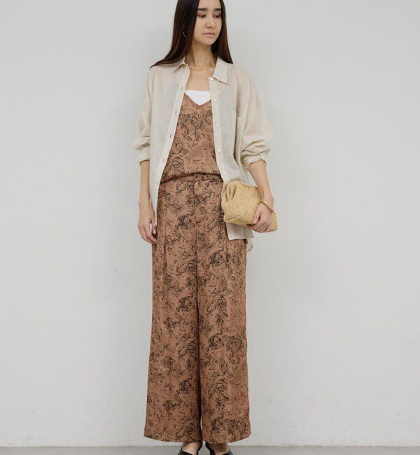  「【セットアップ対応】ボタニカルサテンスラックス」|チノ|