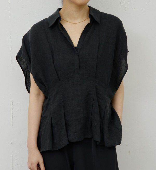  「【WEB限定】ハーフスリーブウエストシェイプシャツ」|シャツ・ブラウス|
