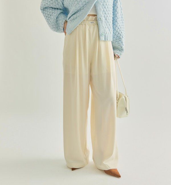  「【オールシーズン対応/WEB限定アイボリー】フリルイージーパンツ」|チノ|