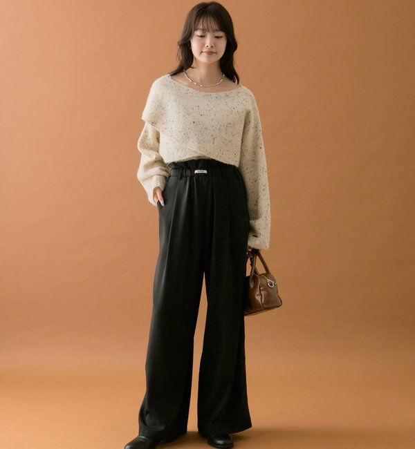  「【オールシーズン対応/WEB限定アイボリー】フリルイージーパンツ」|チノ|