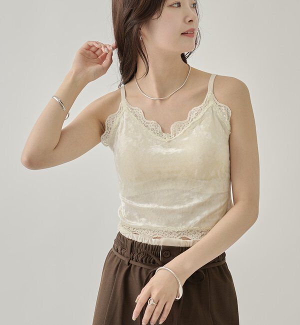  「パット付きベロアキャミソール」|キャミソール|