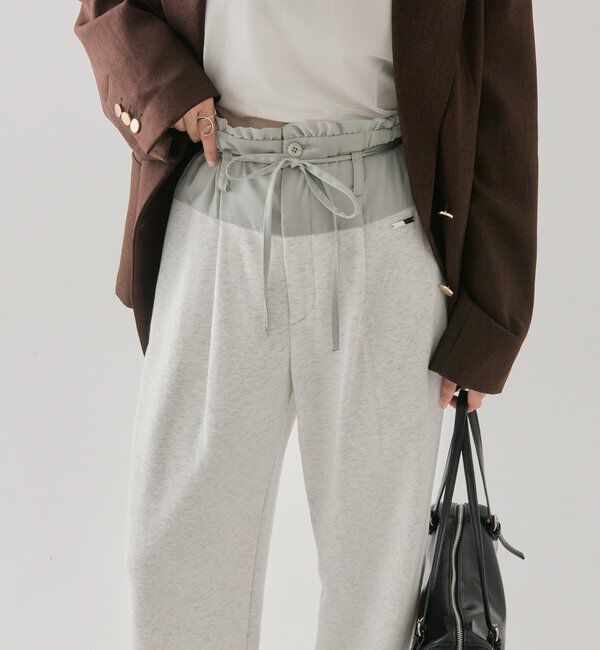  「ウエスト切替スウェットパンツ」|チノ|