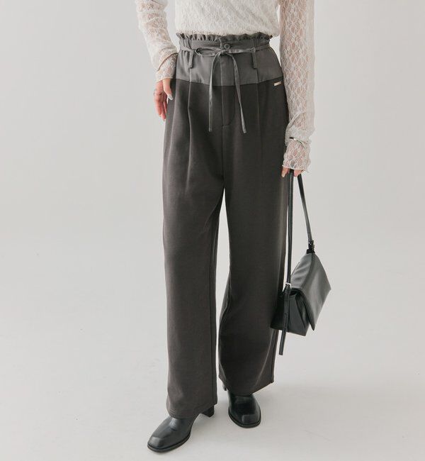  「ウエスト切替スウェットパンツ」|チノ|