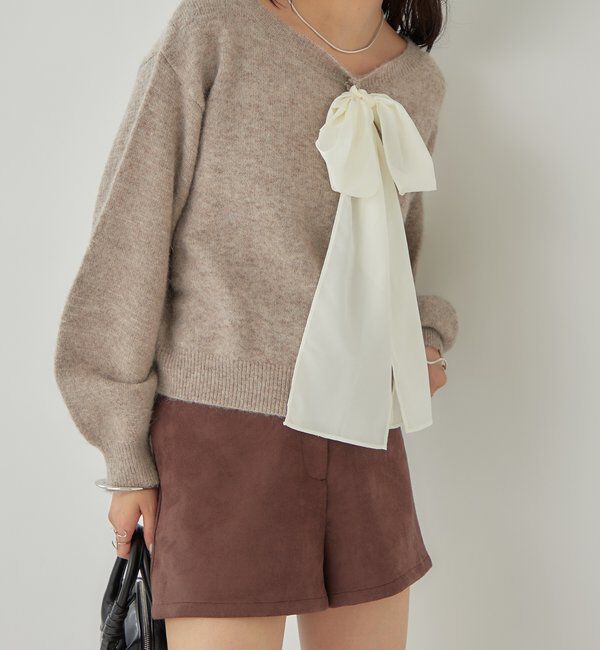  「リボン付きニット プルオーバー」|ニット・セーター|