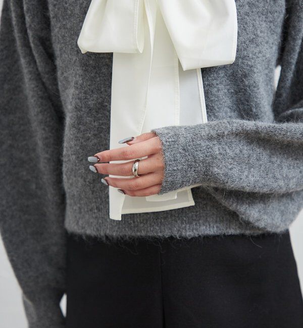  「リボン付きニット プルオーバー」|ニット・セーター|