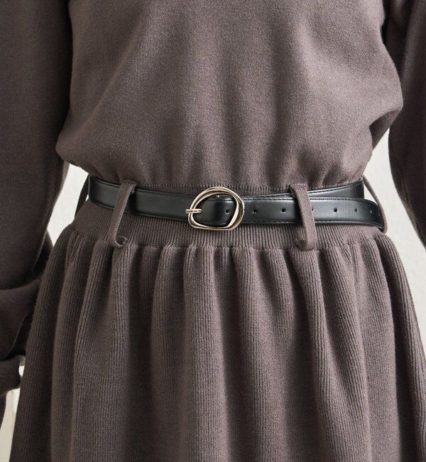  「ベルト付きポロニットワンピース」|ワンピース|