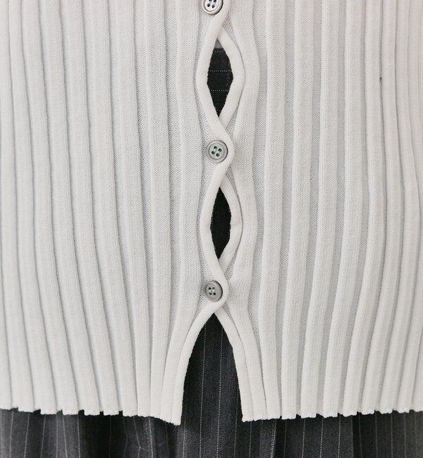  「ラウンドスリットリブカーディガン」|カーディガン|