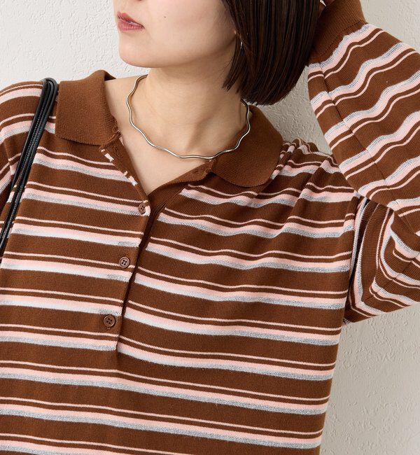  「マルチボーダーポロニット」|ニット・セーター|