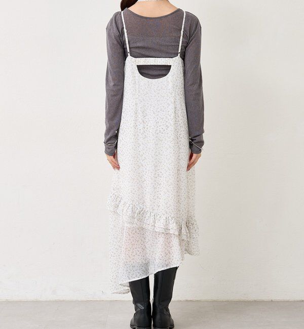  「フラワーヘムキャミワンピース」|ワンピース|