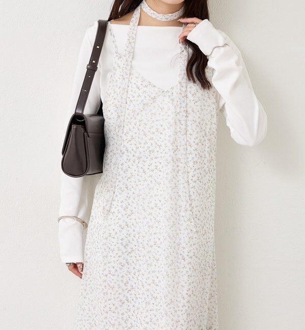  「フラワーヘムキャミワンピース」|ワンピース|