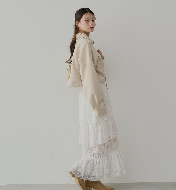  「【WEB限定/REVIVAL】胸ロゴショート丈スエードジップブルゾン」|ブルゾン・スタジャン|