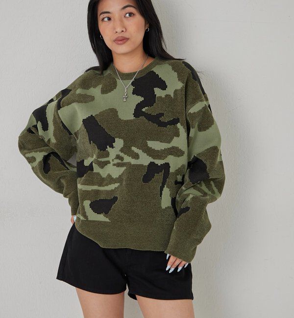  「KOOKYN MOHAIR BLEND CAMO CREWNECKSWEATER」|ニット・セーター|