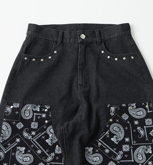  「ペイズリーダブルニーデニム」|デニム|