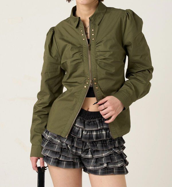  「ギャザースタッズコンパクトシャツ」|シャツ・ブラウス|