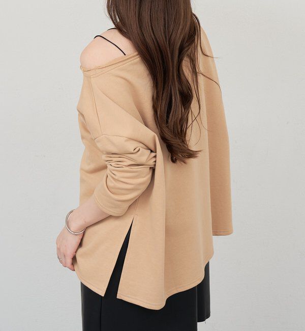  「サイドスリットオフショルスウェット」|Tシャツ・カットソー|