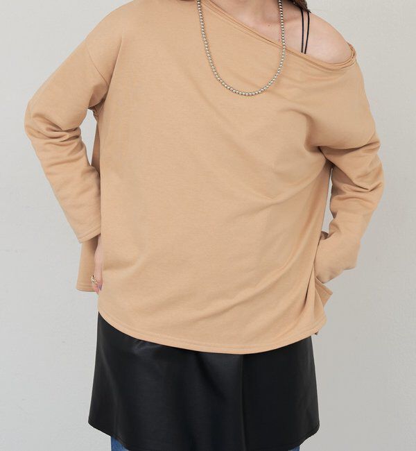  「サイドスリットオフショルスウェット」|Tシャツ・カットソー|