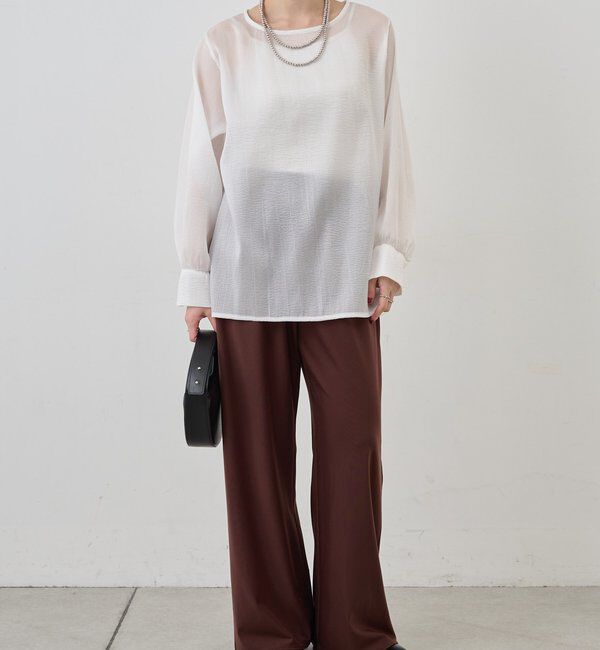  「【1枚でもレイヤードでも〇】サイドスリットシアーチュニック」|シャツ・ブラウス|