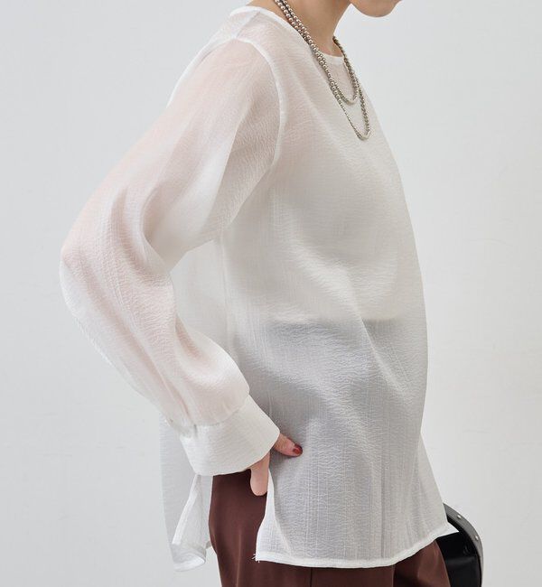  「【1枚でもレイヤードでも〇】サイドスリットシアーチュニック」|シャツ・ブラウス|