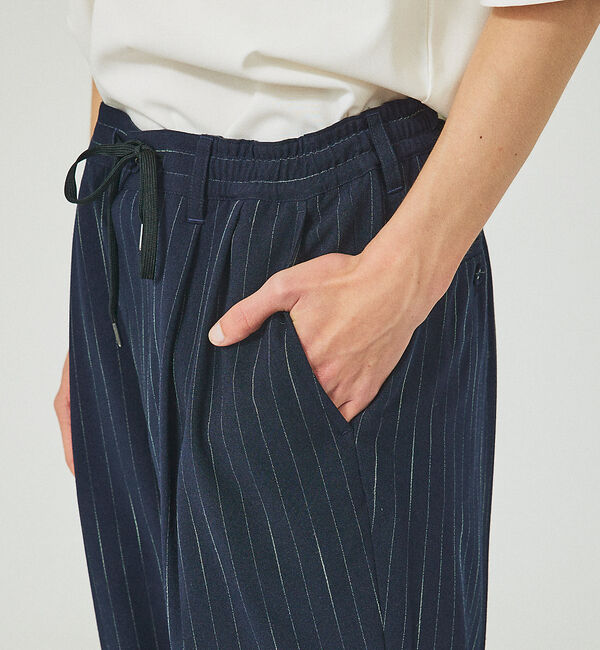 ABAHOUSE「【セットアップ対応】ワイドテーパード  ストライプ イージーパンツ / スラック」|スラックス|