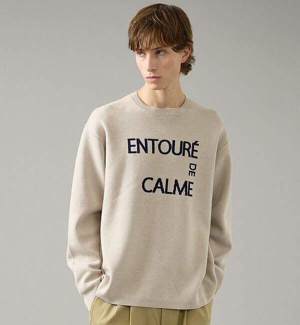 ABAHOUSE「【2026NEW】ジャガードロゴニット プルオーバー / オーバーサイズ / L」|ニット・セーター|