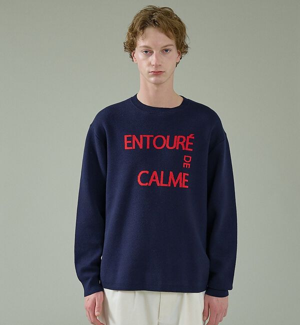 ABAHOUSE「【2026NEW】ジャガードロゴニット プルオーバー / オーバーサイズ / L」|ニット・セーター|