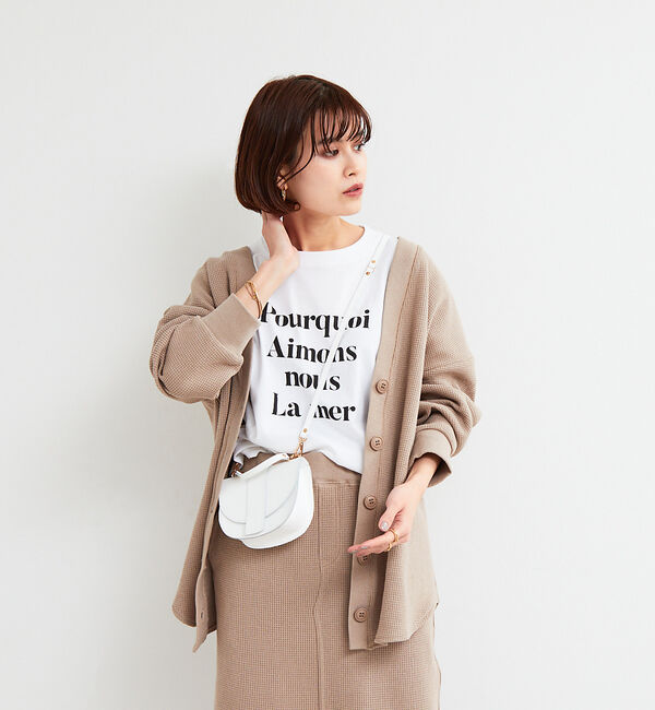 Rouge vif「【セットアップ対応】2WAYワッフルカーデ」|カーディガン|ベージュ