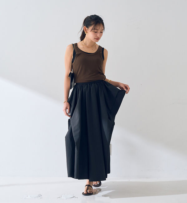 Rouge vif「ギャザーサイドデザイン ロングスカート」|スカート|