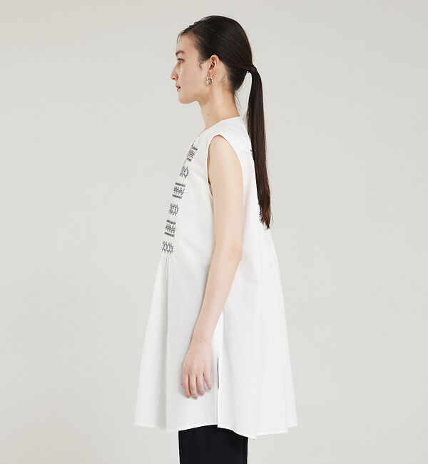 qualite「スモッキングチュニックシャツ」|シャツ・ブラウス|