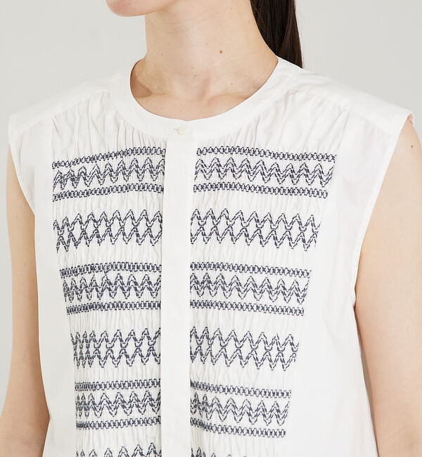 qualite「スモッキングチュニックシャツ」|シャツ・ブラウス|