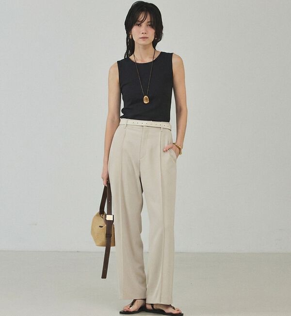 qualite「【前後2WAY】2WAYスクエアノースリーブニット」|キャミソール|