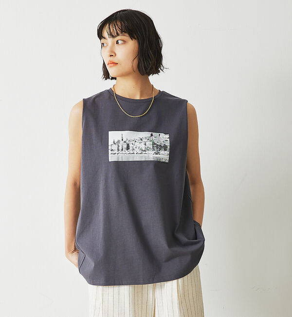 abahouse mavie「フォトノースリ」|Tシャツ・カットソー|チャコールグレー