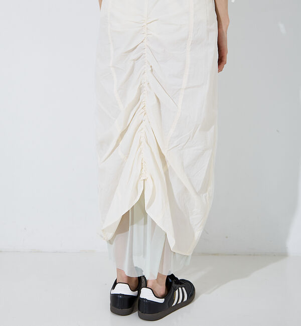 NOMINE「【セットアップ着用可】マルチWAY ドロスト ワッシャー チュール スカート」|スカート|