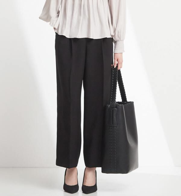 TIARA「センタープレスワイドパンツ」|その他|ブラック