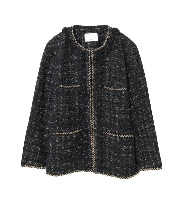 Liesse「ブレード使いノーカラーツイードジャケット」|ノーカラージャケット|