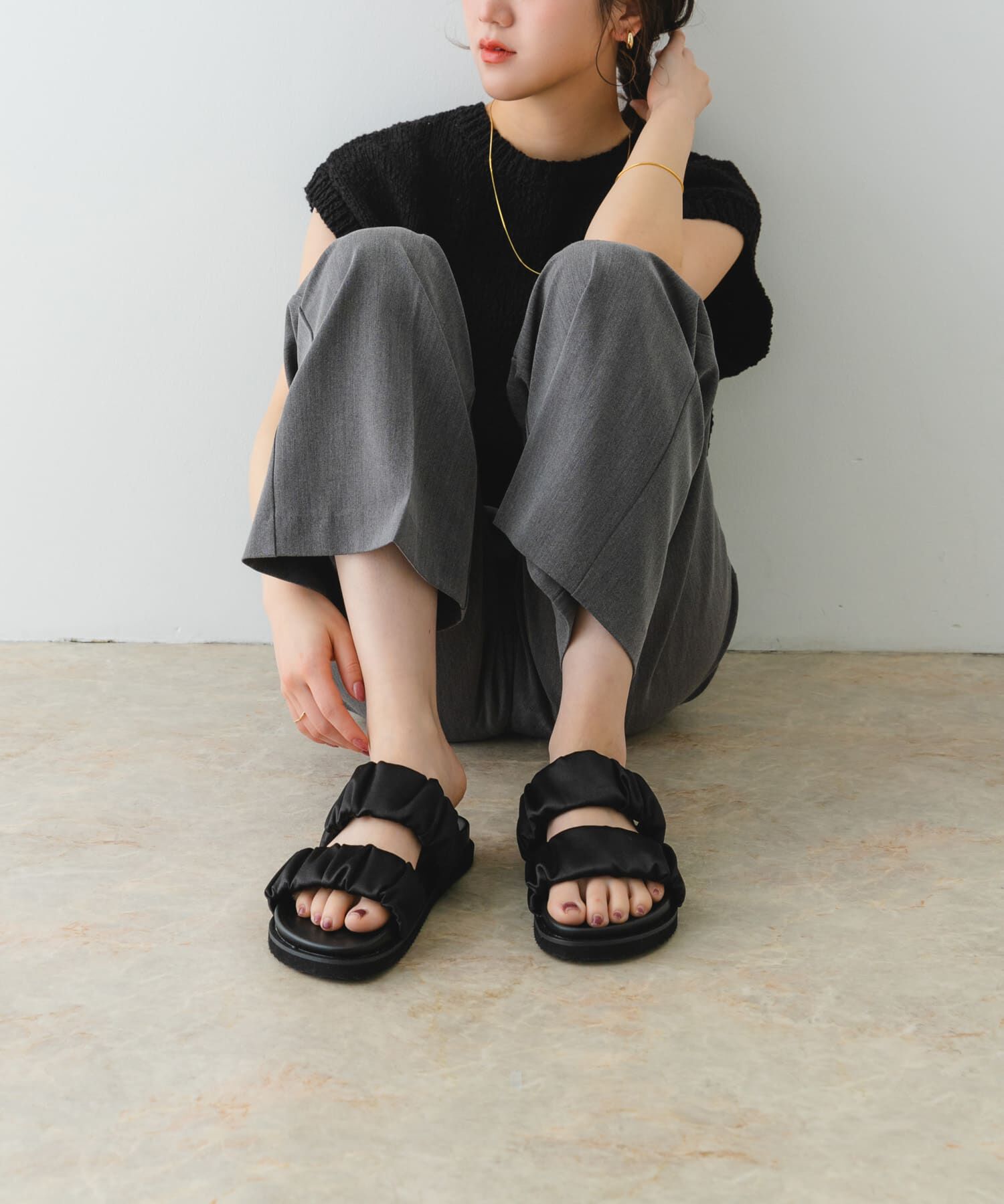 RODE SKO「ギャザースライドサンダル」|サンダル|